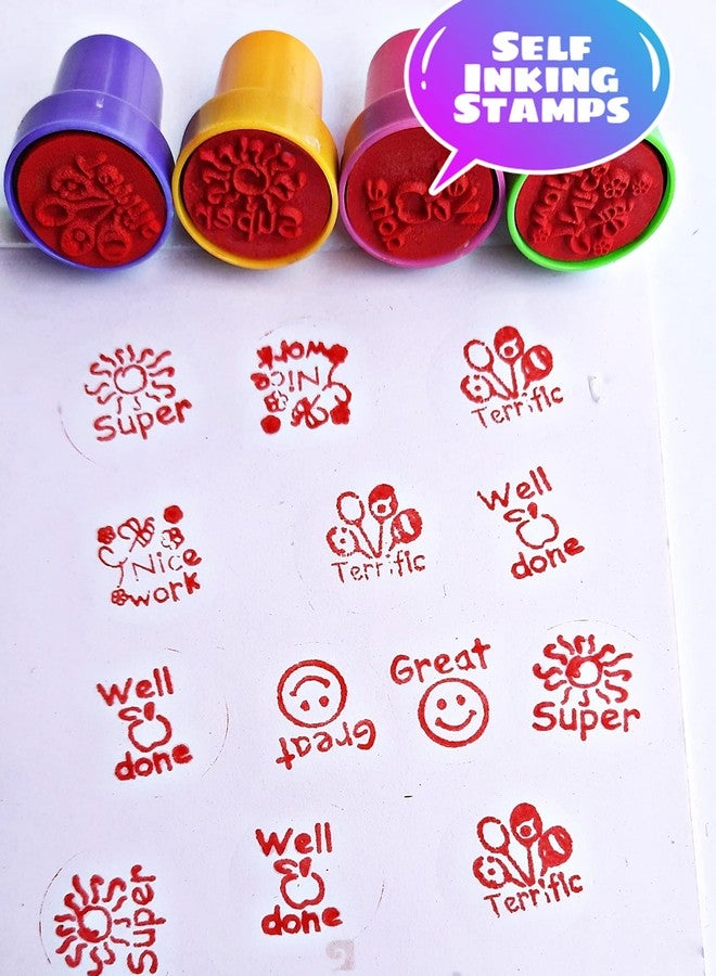 MSGH Stamps For Kids | Set Of 10 Stamp - Also Can Be Used As Pencil Tops - Prefect Gift For Teachers Parents And Students (Welldone Stamp), Multicolor - Image 3